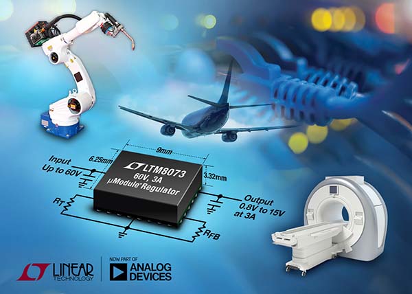 아나로그디바이스, 60V 3A 사일런트 스위처 µModule 레귤레이터