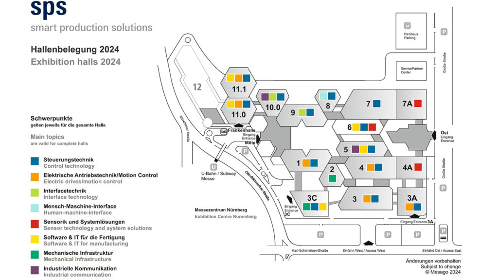sps 2024 주제별 전시홀 map