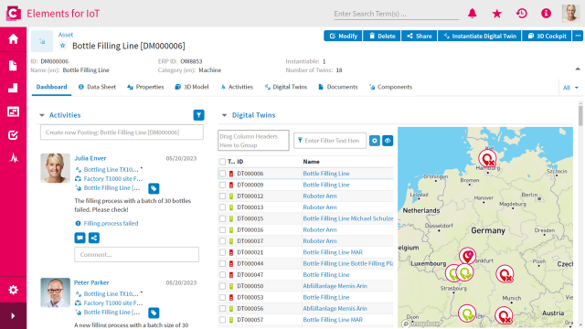 IoT를 이용해 여러 곳에 흩어져 있는 공장의 생산라인의 현재 상태를 모니터링