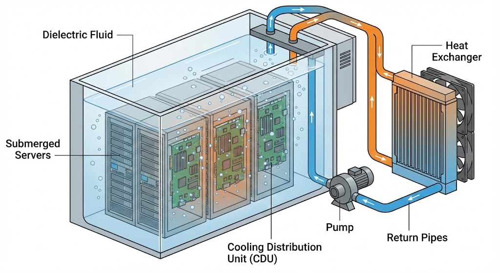 액침냉각 시스템 구조
