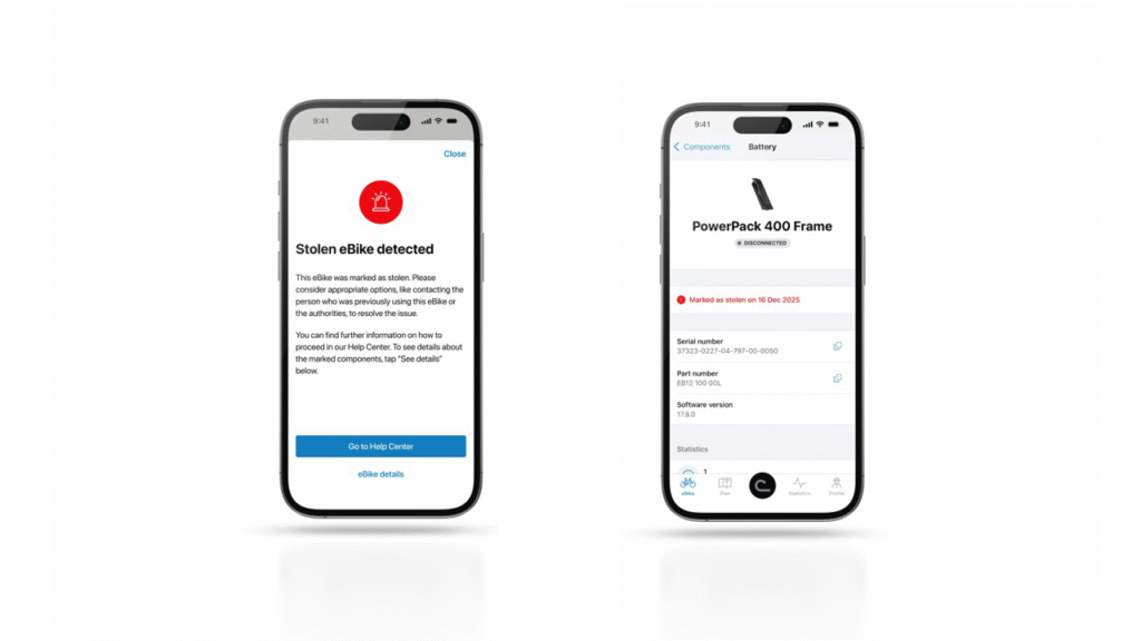 앱을 통해 도난 전기자전기 기능을 활성화하거나, 배터리 팩 보호기능을 설정할 수 있다.