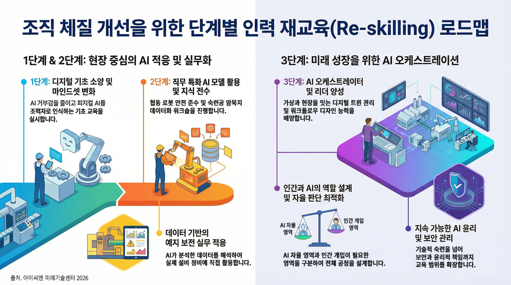 피지컬 AI 인력 재교육 3단계 로드맵