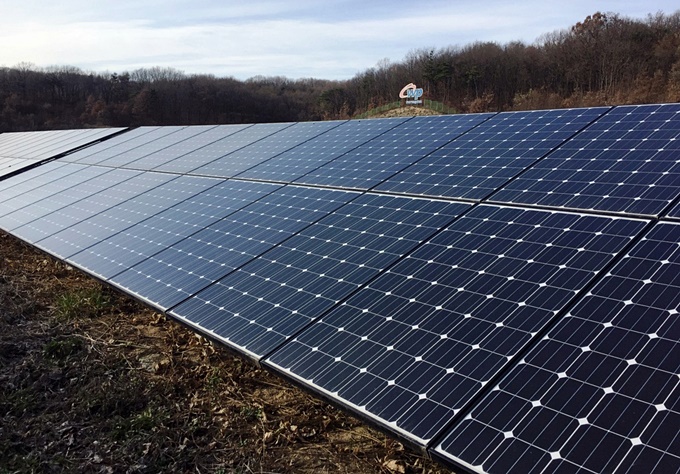 세종시에 위치한 ‘은하수 태양광 발전단지’ 전경.