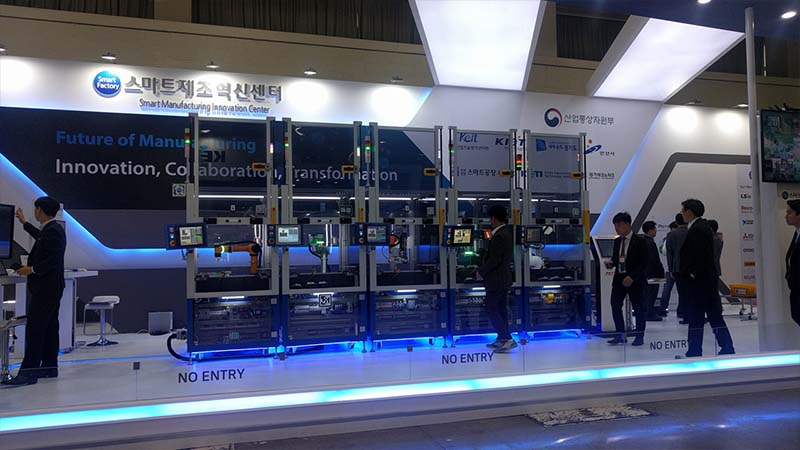 스마트공장추진단 공동부스인 '스마트제조혁신센터'(3층)에 참여한 슈나이더일렉트릭 소프트웨어(사진. 아이씨엔)